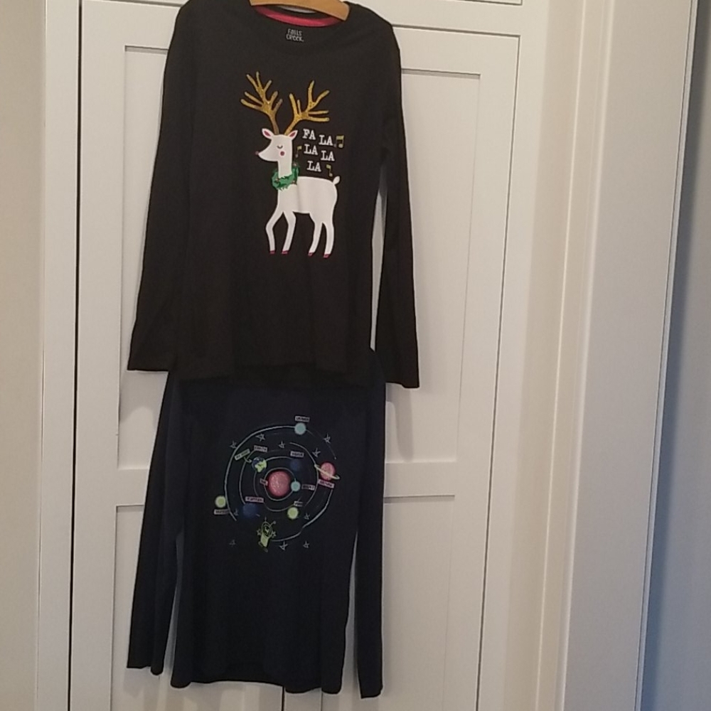 LOT OF 2 Girls Long sleeve shirts Size LARGE